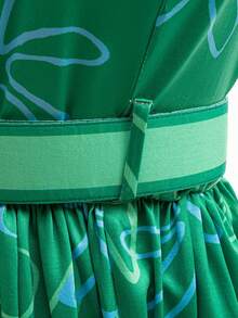 厌恶服装女孩万圣节圣诞节角色扮演公主派对化装打扮 + 假发围巾 + 腰带套装 - 綠色 - 查看 8