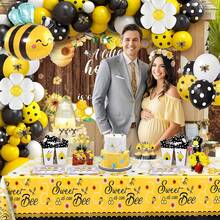 119pcs Bee Balloon Arch & Wreath Set, Includes Yellow, Black, White Printed Latex Balloons And Bee & Daisy Foil Balloons, Multiple Sizes Available, Perfect For Bee-Themed Birthday Party, Gender Reveal Party, Baby Shower, Wedding Decoration (Note: Balloons And Backdrop Cloth Sold Separately) - Multicolor - View 5