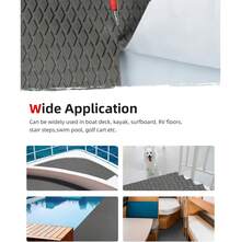 Alfombra de espuma EVA Abahub de 96"x 23.5"/ 38"/ 47" para embarcaciones, almohadilla de tracción antideslizante autoadhesiva y recortable para tablas de surf, kayaks y tablas de pie - Gris Oscuro - Ver 5