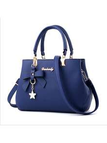 女士手提包，PU皮革拉链托特包，蝴蝶吊坠斜挎包，礼品 - 彩色 - 查看 13