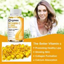 ORGMAX Vitamin C Bioavailable Supplement With Zinc Ascorbic Acid & Zinc Oxide Non-GMO & Gluten-Free Formula - 120pcs - 查看 6