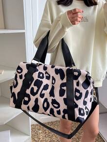 New Fashion Large Capacity Travel Bag, Lightweight Durable Scratch-Resistant Cow Print Luxury Style, Suitable For Short Trip, Gym, Yoga, Versatile - Multicolor - View 4