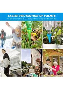 20pcs Automatic Flower Watering Device - Drippers With Self-Spraying Nozzle, Adjustable Plant Watering, Slow Release Control Valve Switch For Outdoor And Vacation Plant Watering, Random Color