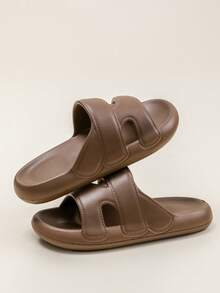 2025新款露趾拖鞋男士夏季室内/室外厚软底轻便EVA防臭家居浴室淋浴防滑户外休闲透气凉鞋 - 咖啡棕 - 查看 5