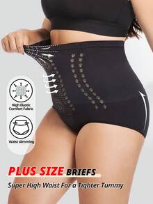 FLARIXA 加大码收腹内裤高腰收腹塑身衣无缝产后束腰内裤女士提臀塑身裤 - 黑色 - 查看 3