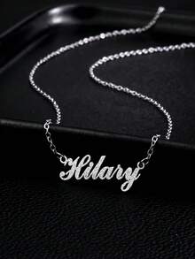 Customized Stainless Steel Name Necklace, Personalized Matte Simple Custom English Letter Font, Suitable For Couples, Friends, Family, Mother's Day High-End Gift, Gold Fashion Jewelry Necklace For Daily Wear, Perfect For Anniversary, Wedding, Friends Gathering, Back To School, Classmate Reunion