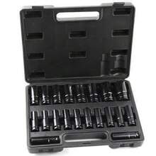 20PCS Deep Impact Socket Set 1/2 Inch Drive Metric 8 - 32mm Lifetime Warranty UK - Black - View 4