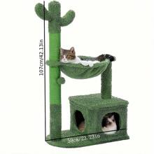 Torre tiragraffi multipiano per gatti, adatta per gatti domestici, casa gioco per gattini con supporto per grattare in sisal, grande per appartamenti, con scala per arrampicata, mobili per animali domestici, giocattoli in peluche per gattini