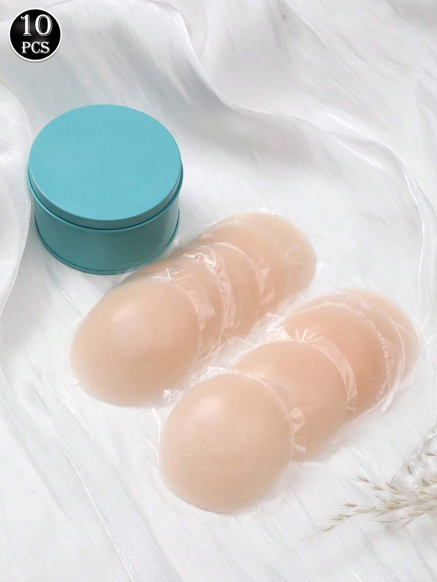 30pcs/24pcs/20pcs/16pcs/10pcs/8pcs/4pcs/2pcs Silicone Invisible Waterproof Anti-Mold Reusable Breast Petals, Nude Feel Silicone Lift Bra Pads, Non-Slip/Breathable Seamless Invisible Self-Adhesive Nipple Covers, With Box, Transparent, Women Lingerie & Underwear Accessories, Outdoor Sports, Bust Pad For Bras, Skin Color/Light Pink, Suitable For Wedding, Halter Top, Lift, Push Up, Round, Flower Type