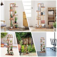 GOFLAME 6-Tier Flower Stand Wood Plant Flower Rack Freestanding Display Shelf - Khaki - View 9