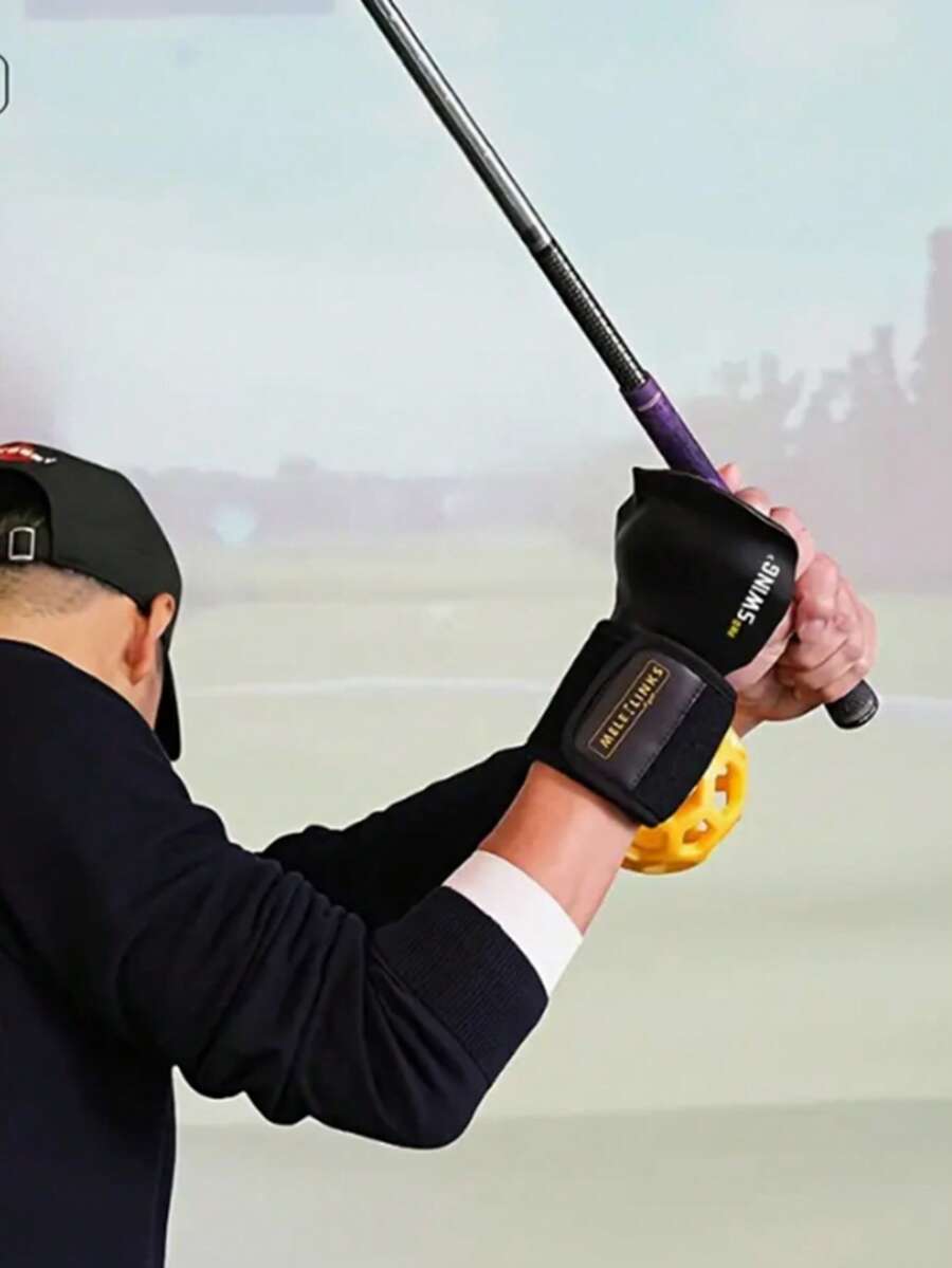 Ultimate Golf Swing Trainer With Adjustable Wrist Support And Alignment Guide - Enhance Your Game With Precision And Consistency - Yellow - View 1