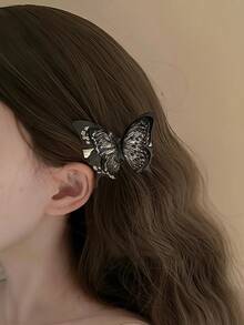 2 件套精致高端蝴蝶亚克力发夹，优雅侧发饰品爪夹发夹发夹 - 彩色 - 查看 5