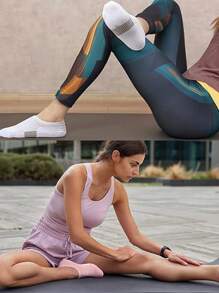 6 Pairs Women Mixed Color Low Cut Athletic Socks, Suitable For Sports, Cycling, Fitness And Casual Wear, Riding Socks | Subtle Fashion | Elastic Fiber Comfort, Cute Socks