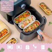 Mini Bread Pan With Lid And Spoon, Rectangular Foil Baking Tray, Mini Cheesecake Container, Multi-Function High Capacity Pastry Box For Baking, Cheese, Sweet Potato, Sushi, Desserts - Ideal For Home, Restaurant, Kitchen, Parties, Weddings, Graduations, Christmas, Halloween, Easter, Thanksgiving, Valentine's Day - Multicolor - View 7