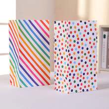 12 pièces, 10 pièces de sacs cadeaux en papier pour anniversaires avec 2 pièces d'autocollants, 24 cm x 13 cm x 8 cm, sacs de fête à rayures arc-en-ciel, sacs cadeaux, sacs de fête avec autocollants de remerciement pour sacs de fête, anniversaires, cadeaux, baby shower, mariages, Noël