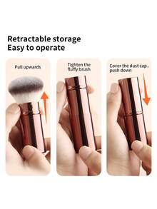 3支/套可伸缩铝制专业化妆刷 - 散粉刷、腮红刷、修容刷，蓬松大刷毛，便携式美妆工具，热销产品，粉底刷、遮瑕刷、腮红刷、修容刷、腮红刷、古铜粉刷、散粉刷、粉底刷、腮红刷 - 彩色 - 查看 8