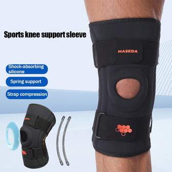 1 件专业护膝，可调节膝盖支撑，带压缩带和侧稳定器，适合男女运动健身健身房配件膝盖支撑