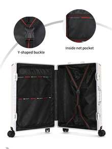 硬壳行李箱带万向轮，铝制框架，静音，20英寸短途旅行行李箱，大容量，防刮，26英寸旅行箱，适合男士、女士、学生