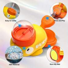 1pc Interactive Duck-Shaped Dog Food Dispenser Toy - Manual Press Feeder For Small, Medium, Large Dogs, Durable Plastic Puzzle Toy With Orange Beak And Feet, No Batteries Required, All Breed Sizes