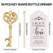 10/30/50 PCS Quà tặng đám cưới Móc mở chai chìa khóa, Quà tặng tiệc cô dâu có thẻ cảm ơn và dây chuyền, Quà tặng tiệc em bé cho khách hoặc quà lưu niệm cho khách số lượng lớn - Nhiều màu - Xem 3