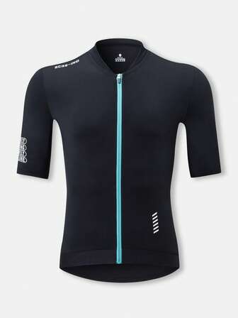 HISERWA 男式速干透气骑行服 - 紧身短袖山地车/公路车衬衫，撞色设计，吸湿排汗面料，带口袋，适合春夏秋季，户外运动服，运动风格，耐用运动服，运动上衣，户外运动爱好者