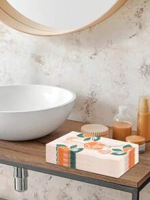 20 件/40 件/60 件/套柔软双层长方形餐巾，手绘橙色柠檬杯花卉图案，展开尺寸：33 厘米 X 40 厘米，适用于：婚礼、茶会、生日派对装饰、派对装饰、派对用品、节日装饰、节日用品 - 彩色 - 查看 6