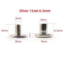 5/10/15 Sets Luggage Leather Metal Craft Solid Screw Nail Rivet Double Curved Head Belt Strap Rivets Book Screws Buttons Snap