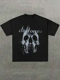 Skull And 'defton Es' Band Tribute Printed Casual Soft Short Sleeve Pure Cotton 220gsm T - Shirt