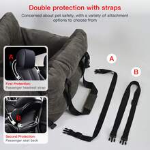 Dog Carrier Car Seat For Dogs & Cats - Travel Carrier With Safety Hook & Buckle, Handheld/Shoulder Strap, Corduroy Fabric, Fits Car Front/Back Seat, Multi-Scene Use (Cafe/Park/Outdoor) - Multicolor - View 7