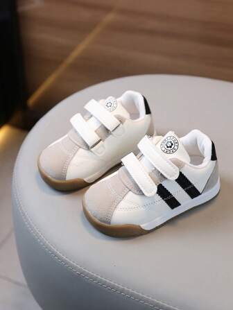These Are Toddler First Walking Shoes Suitable For 1-4 Years Old Kids, With Hook And Loop Design, Soft Sole And Soft Upper, For Outdoor Wear