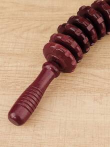 1 Multifunctional 9-Wheel Wooden Massage Roller Scraping Gua Board Wooden Massage Tool Full Body Meridian Massager,School,Back To School,Travel,Travel Essentials,Home Essentials,Spa,Massage Tool,Massage,Massager,Spa - Yellow - View 6