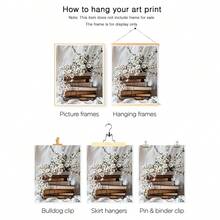 3 件/套无框帆布墙面艺术画花卉和书籍适用于家庭、客厅、咖啡店、办公室、墙面装饰艺术、豪华壁挂、海报、墙面艺术、房间装饰用品、现代、植物 - 彩色 - 查看 11