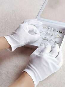 Of White Gloves, Suitable For Eczema And Dry Hands - Breathable Work Gloves With Lining - Moisturizing SPA Soft Jewelry Inspection Gloves - Elastic Fit Cloth Gloves, Suitable For Most Women