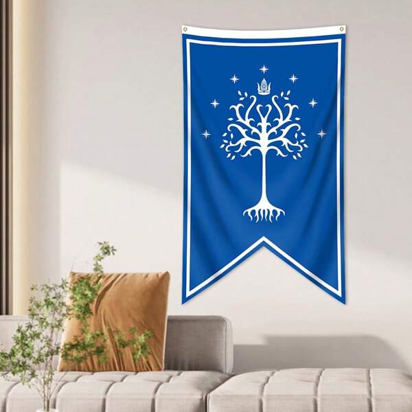 1pc "LOTR Rohan Banderole" Polyester Flag, 75*125cm, Double-Stitched With 2 Grommet Holes, Suitable For Home, Outdoor, Garden, Room Decoration All Seasons, Christmas Gift