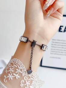 1 Pc Square Large Crystal Adjustable Bracelet Strap Compatible With Apple Watch Band 38mm 40mm 41mm 42mm 44mm 45mm 49mm (S10 42)Mm (S10 46)Mm, Simple And Luxurious Women's Wrist Strap Suitable For Apple Watch Series Ultra 2 S10 SE 9 8 7 SE 65 4 3 2 1 Gift