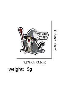 1 件黑猫珐琅别针可爱动物女巫胸针松针翻领别针徽章背包服装配饰趣味珠宝朋友礼物 - 彩色 - 查看 8