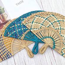 1 件手工编织海藻扇，非洲风格手持扇，壁挂装饰扇，便携式夏季扇，适合日常使用和摄影 - 彩色 - 查看 8