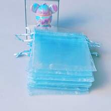 5/10/20/50/100件多色时尚礼品包装袋、礼品袋、家居及日用品、尼龙袋收纳袋、节庆派对用品、婚庆用品、礼品装饰包装、小包装袋、珠宝及配饰包装、礼品挂袋、生日礼物珠宝束口袋、婚宴袋、 - 藍色 - 查看 7