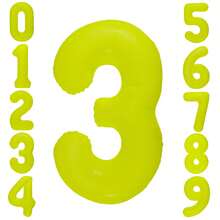 1 quả bóng bay số 0-9 huỳnh quang, kích thước 40 inch (khoảng 101,6 cm), màu vàng neon, thích hợp cho tiệc sinh nhật, lễ tốt nghiệp, đám cưới, kỷ niệm, Giáng sinh, trang trí năm mới, trang trí tiệc phát sáng, phụ kiện chụp ảnh. - Màu vàng - Xem 10