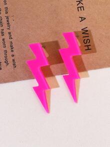 1 par de aretes con forma de relámpago neón, joyería de moda para adolescentes - Estilo 1 - Ver 4