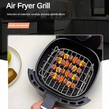 1pc Outdoor Portable Stainless Steel Barbecue Grill Air Fryer Rack, Double Layer Steamer Round Fish Grill Rack, Wholesale In Stock