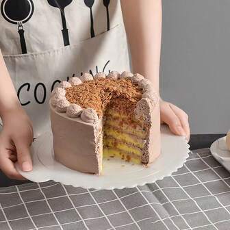 1个塑料蛋糕转盘垫，DIY蛋糕底垫，蛋糕底盘，可选尺寸：4英寸、6英寸、8英寸、10英寸，烘焙垫，用于蛋糕装饰