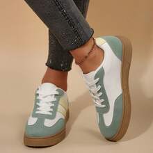 Women's Fashionable Round Toe Casual Shoes With Soft Sole And Color Blocking, Suitable For Outdoor Leisure And Daily Walking, Spring/Autumn - Multicolor - View 10
