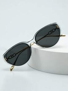 1 件女士铆钉猫眼镜框高品质简约眼镜，适合驾驶、休闲、旅行、派对、日常佩戴