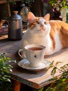 DearDali 一套原创浮雕燕子陶瓷咖啡杯、茶杯和碟子，家用/办公茶具套装，创意英式风格马克杯，适合花茶，咖啡爱好者的理想之选，节日、派对、家庭聚会的最佳礼物，适用于咖啡或花茶，250毫升 - 白色 - 查看 5