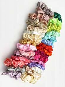 30pcs Colorful Scrunchies Hair Ties, Multi-Functional & Practical - Multicolor - View 6