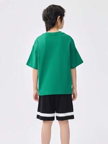 Balabala Boys' 2 Pieces Quick-Dry Set, Sporty & Breathable Summer Outfit - Dark Green - View 3