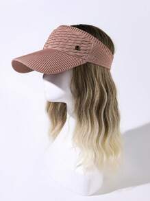 1pc Unisex Breathable Sun Protection Straw Hat In Brown-Red, Suitable For Outdoor All Seasons