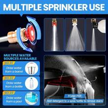 1pc Cordless High Pressure Washer, Portable Power Washer, Handheld High Pressure Car Wash Gun With Foam Sprayer, With Rechargeable 6.0Ah Battery, 5 Meter Hose, Pressure 1.2MPA, For Car, Floor, Yard Cleaning And Watering