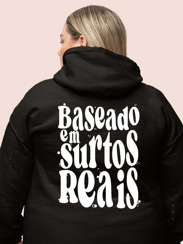 Moletom Canguru Feminino Estampado Plus Size